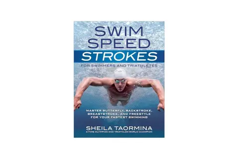 Book cover: "Swim Speed Strokes" by Sheila Taormina, featuring a swimmer demonstrating powerful swimming strokes.