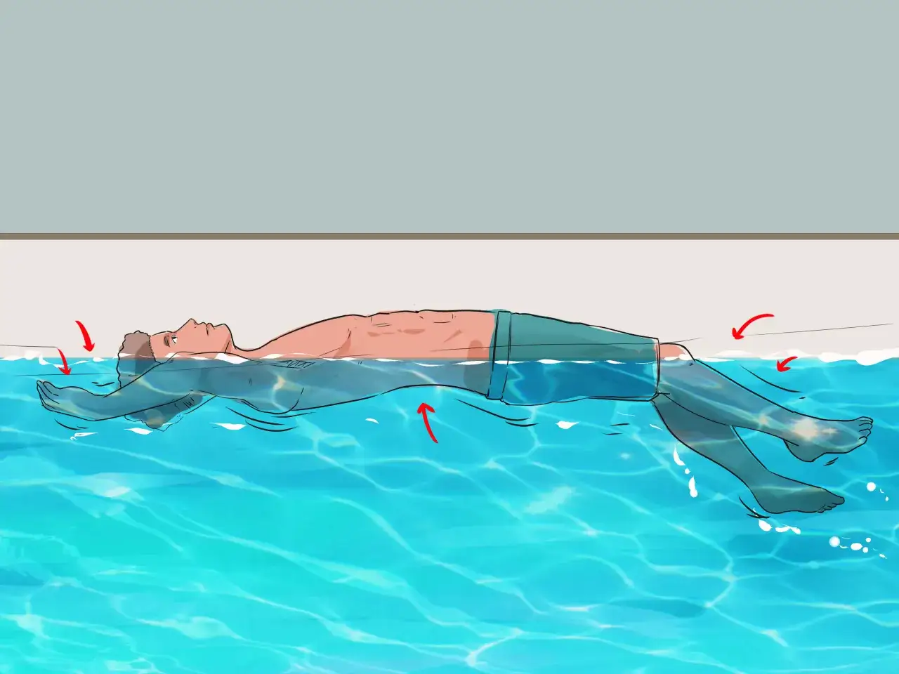 Learn how to teach someone to float on their back. Relax, spread arms and legs, and let the water support you.