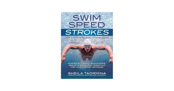 Book cover: "Swim Speed Strokes" by Sheila Taormina, featuring a swimmer demonstrating powerful swimming strokes.
